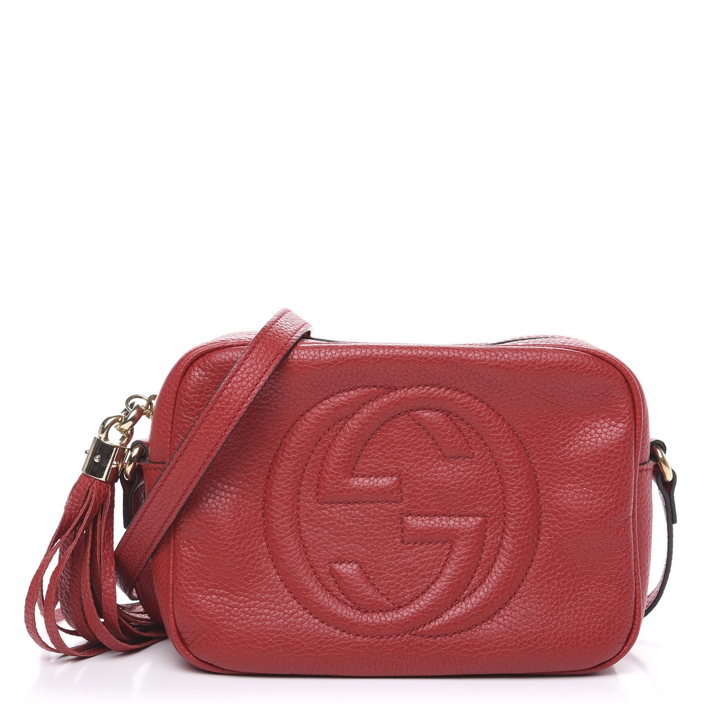 Pebbled Calfskin Small Soho Disco Bag Tabasco Red