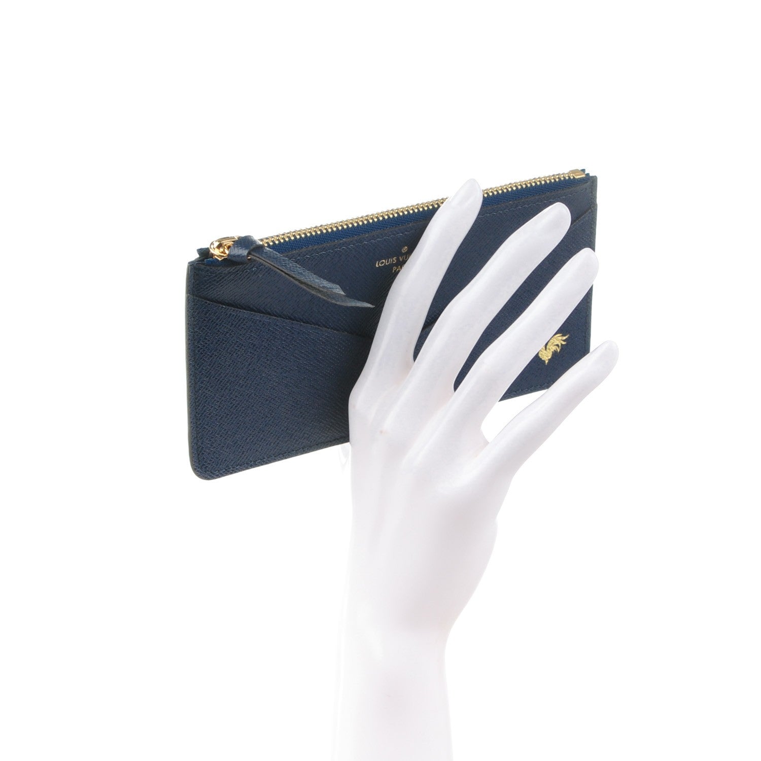 Louis Vuitton Calfskin Jeanne Wallet Zippered Insert Dark Blue 2 of 8