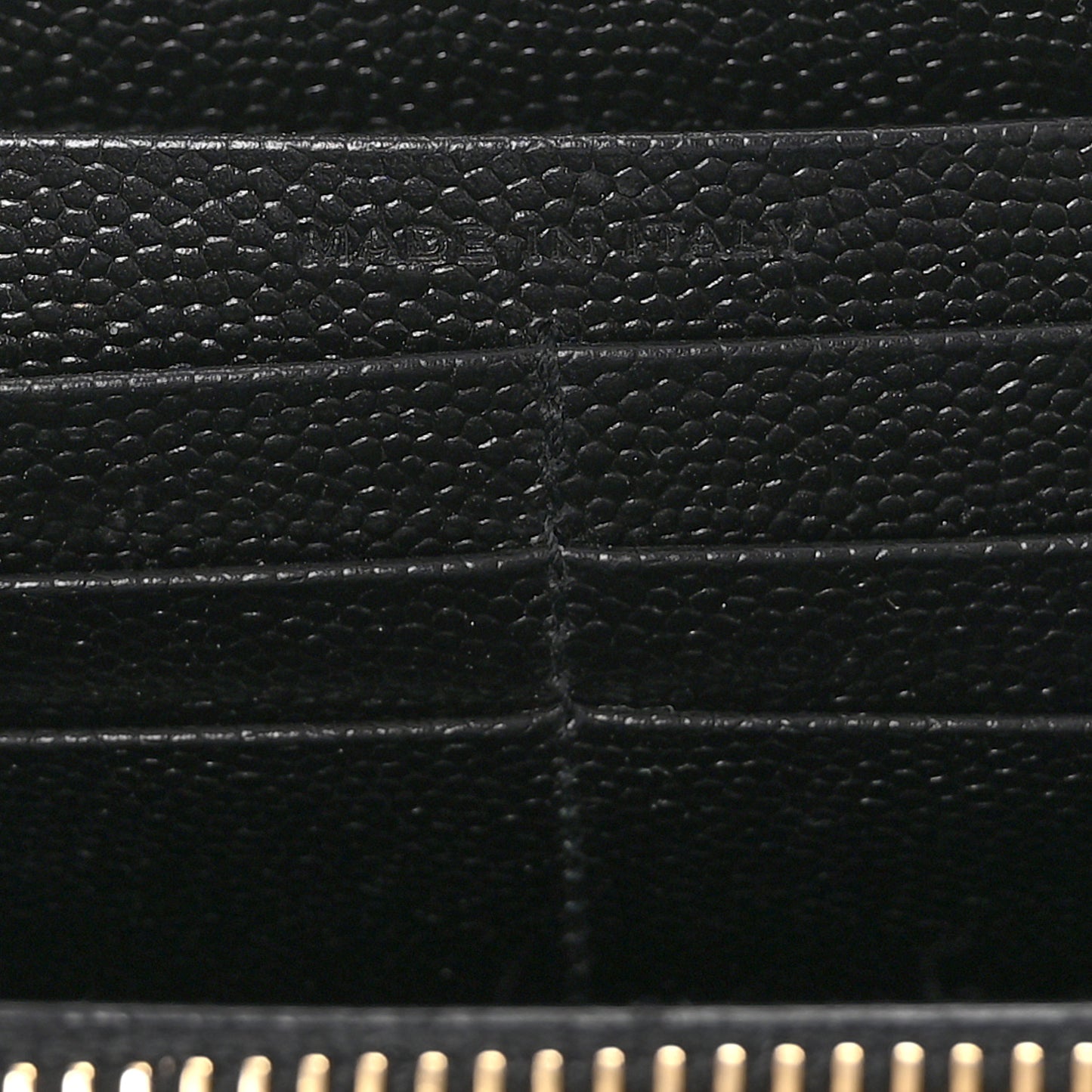Grain De Poudre Matelasse Chevron Monogram Zip Around Wallet Black