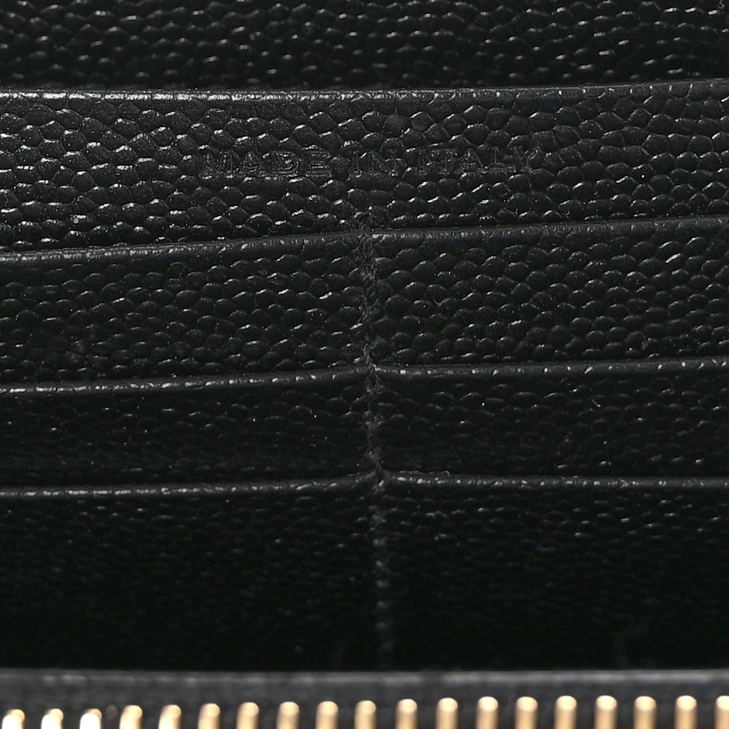 Saint Laurent Grain De Poudre Matelasse Chevron Monogram Zip Around Wallet Black 8 of 8