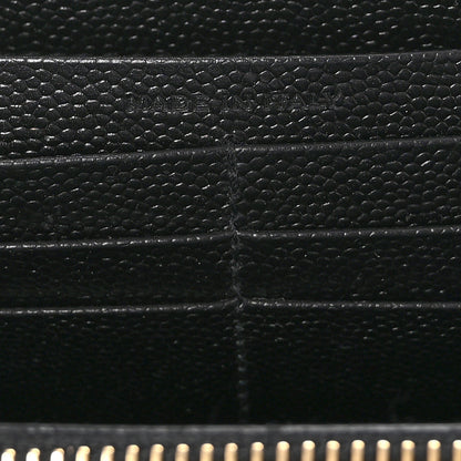 Saint Laurent Grain De Poudre Matelasse Chevron Monogram Zip Around Wallet Black 8 of 8