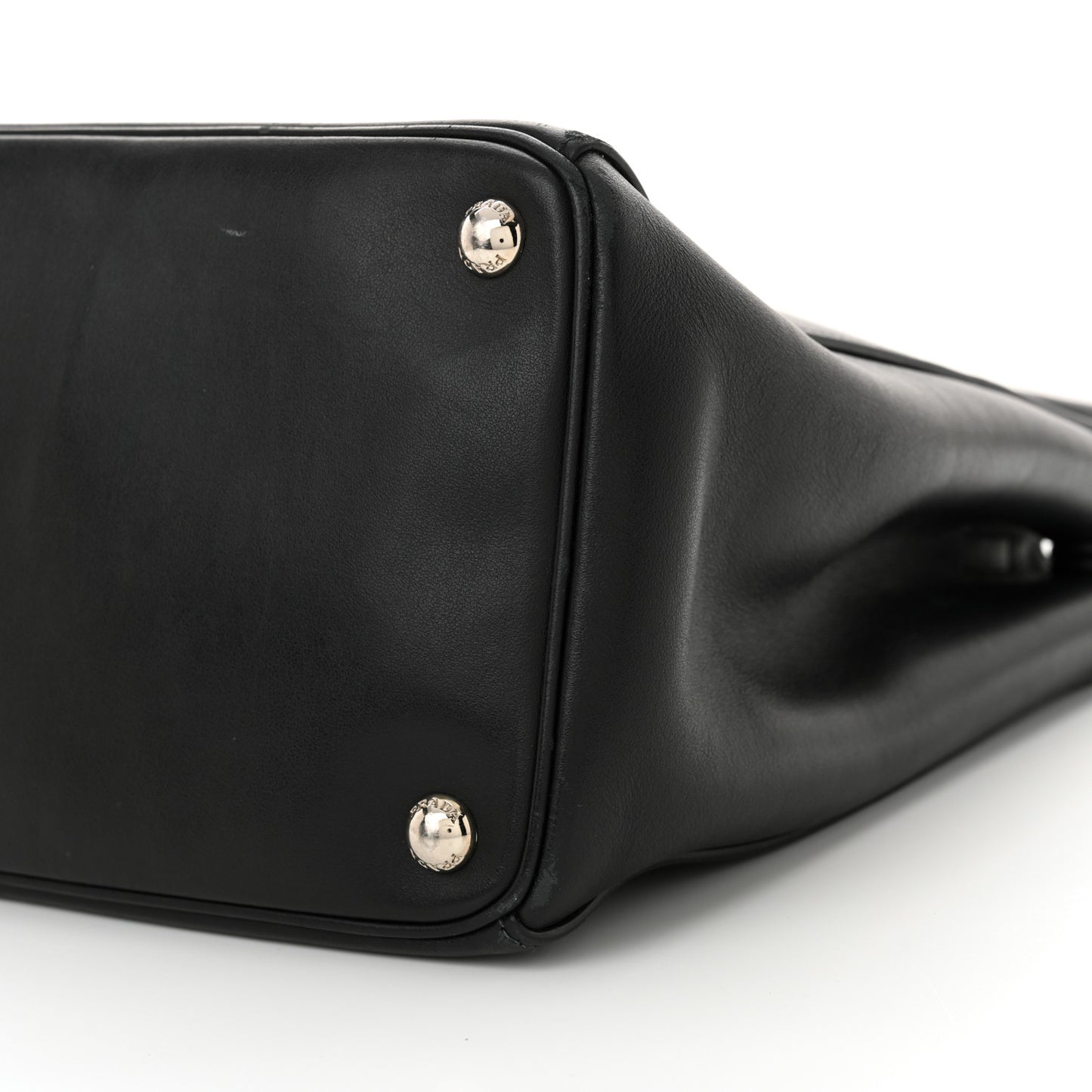 City Calf Bi-Color Medium Galleria Double Zip Tote Black Celeste