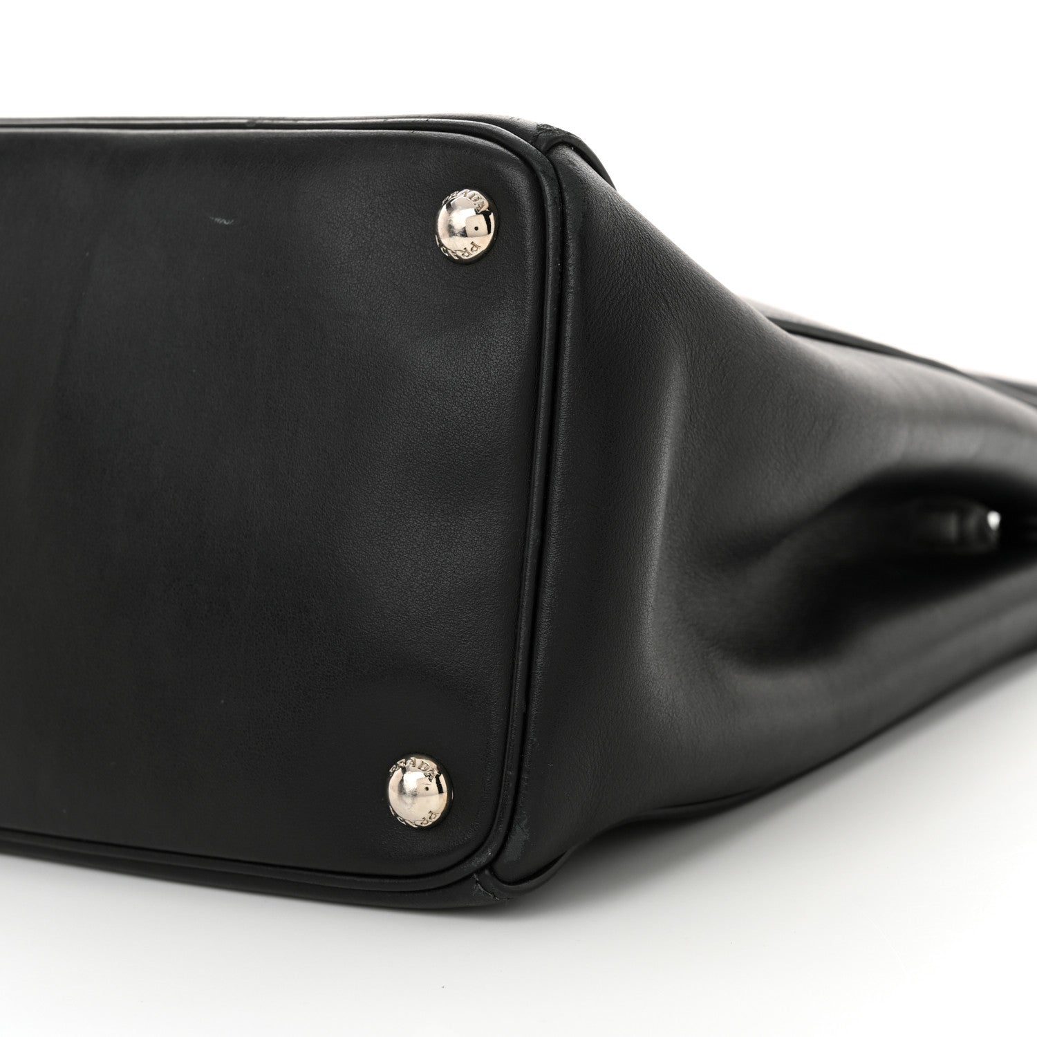 Prada City Calf Bi-Color Medium Galleria Double Zip Tote Black Celeste 9 of 18