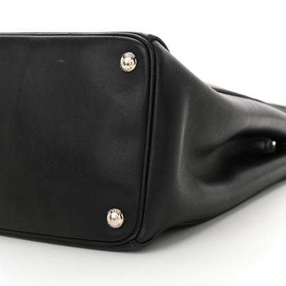 Prada City Calf Bi-Color Medium Galleria Double Zip Tote Black Celeste 9 of 18