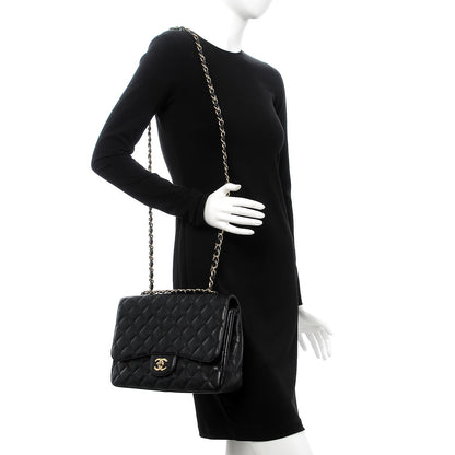 Chanel Caviar Quilted Jumbo Single Flap Black 2 of 8