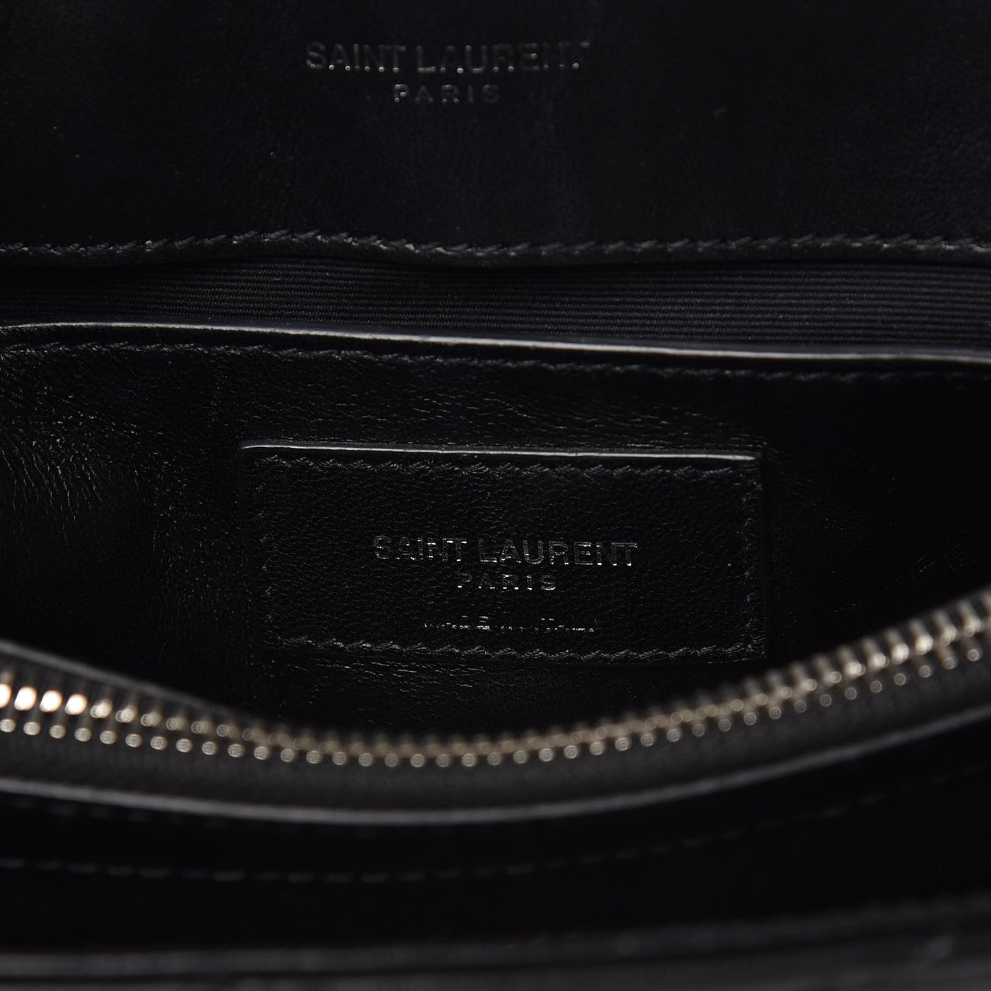 Calfskin Y Quilted Monogram Small Loulou Chain Satchel Black