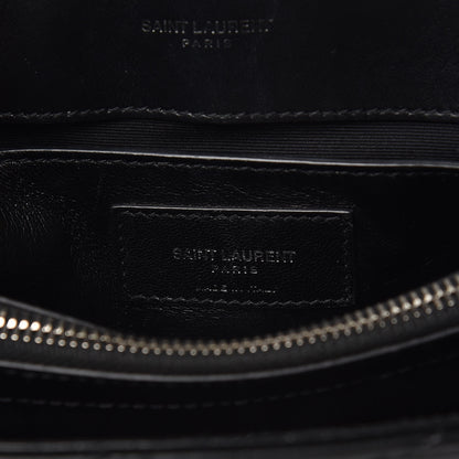 Saint Laurent Calfskin Y Quilted Monogram Small Loulou Chain Satchel Black 7 of 12