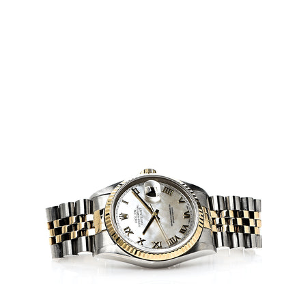 Rolex Stainless Steel 18K Yellow Gold Mother of Pearl 36mm Oyster Perpetual Datejust Watch 16233 2 of 5
