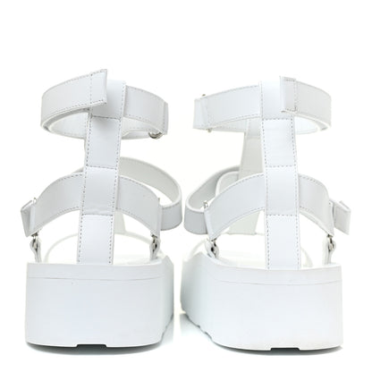 Hermes Calfskin Womens Enid Sandals 37 White 4 of 10