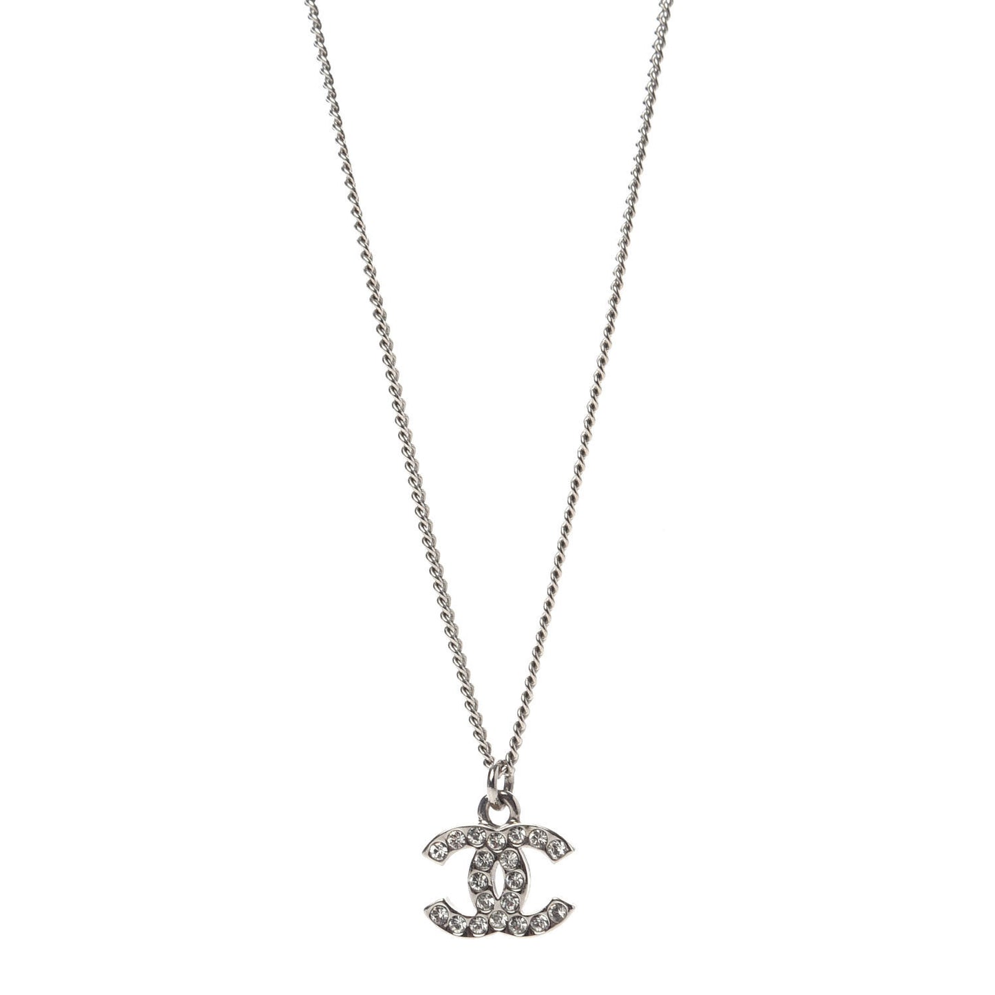Crystal CC Necklace Silver