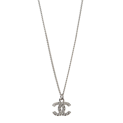 Chanel Crystal CC Necklace Silver 1 of 6