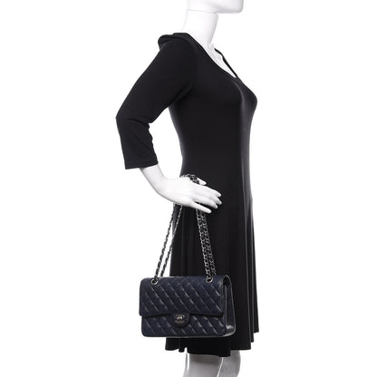 Chanel Caviar Quilted Medium Double Flap Navy 2 of 11