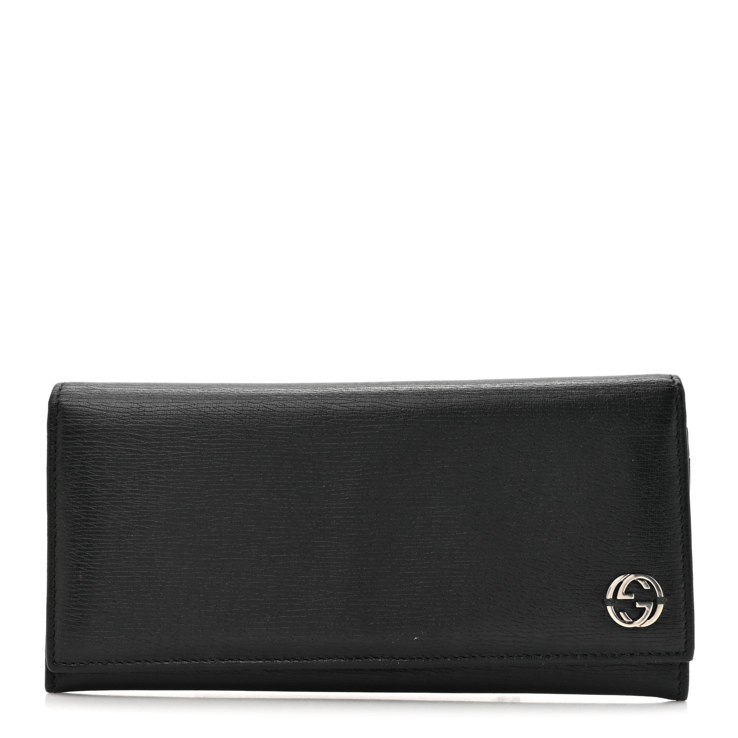 Gucci Calfskin Interlocking G Continental Wallet Black 1 of 12