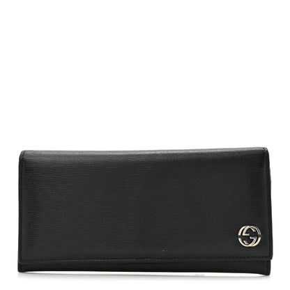 Gucci Calfskin Interlocking G Continental Wallet Black 1 of 12