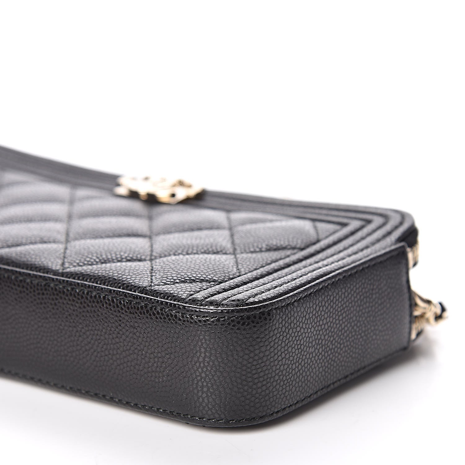 Chanel Caviar Quilted Small Boy Clutch With Chain Black 6 of 13