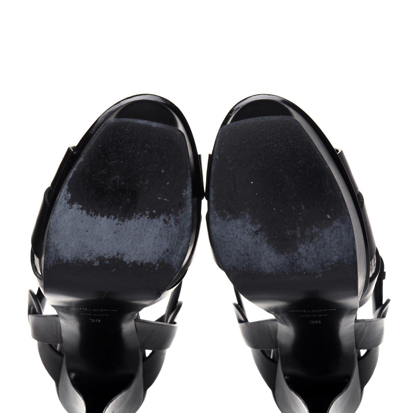Calfskin Tribute 105 Platform Sandals 38 Black