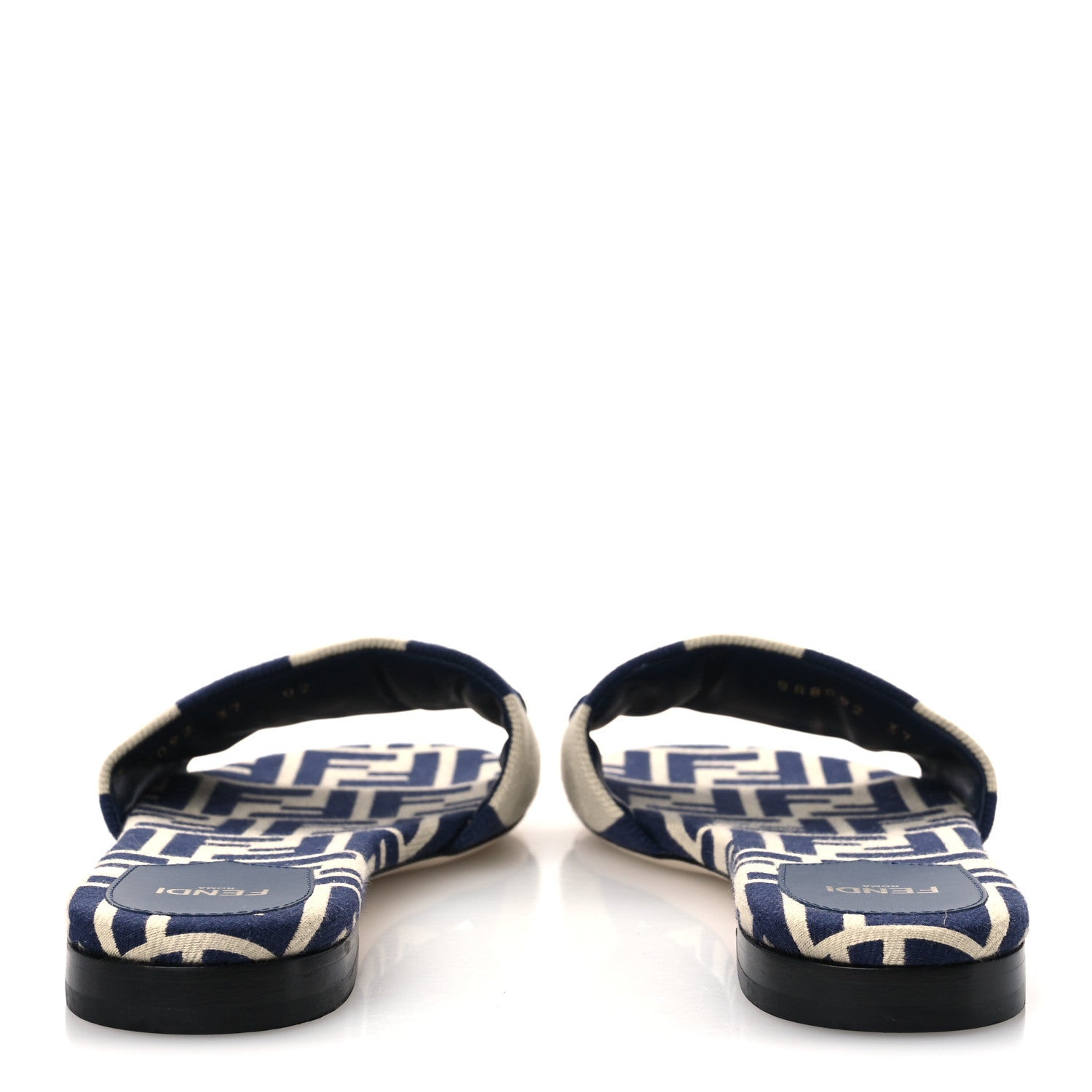 Fendi Pequin Tessuto Jacquard Logo Flat Slide Sandals 37 Beige Midnight 6 of 10