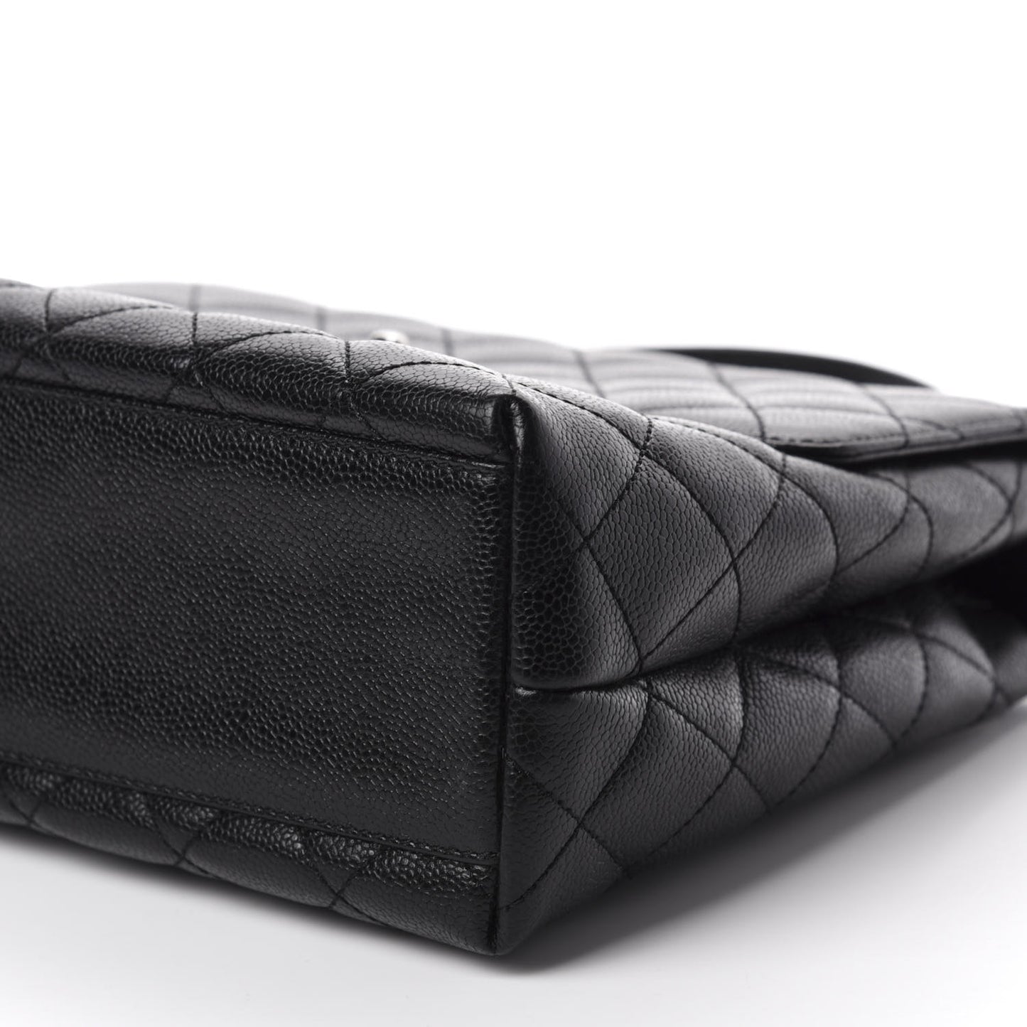 Caviar Quilted Jumbo Kelly Flap Black