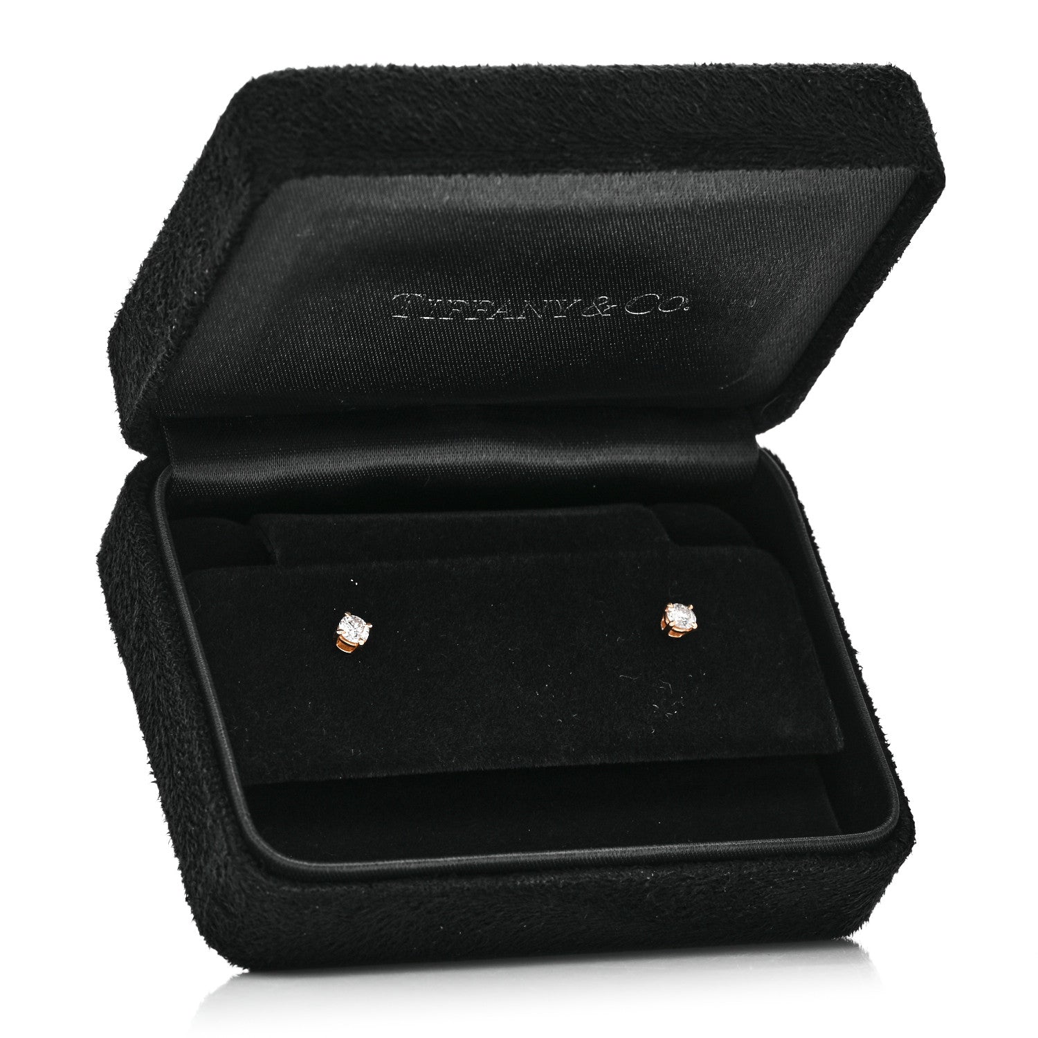 Tiffany 18K Rose Gold Diamond .22ctw Solitaire Earrings 5 of 5
