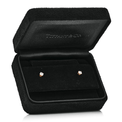 Tiffany 18K Rose Gold Diamond .22ctw Solitaire Earrings 5 of 5