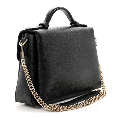 Gucci Dollar Calfskin Interlocking G Top Handle Shoulder Bag Black 3 of 10