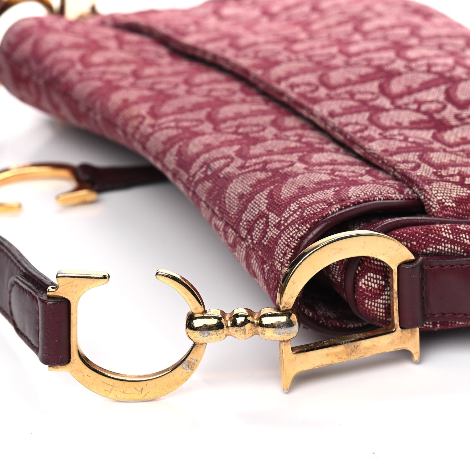 Christian Dior Monogram Double Saddle Bag Burgundy 7 of 10