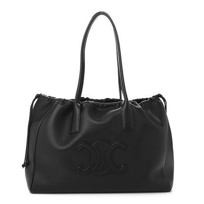 Celine Calfskin Cuir Triomphe Cabas Drawstring Black 1 of 9