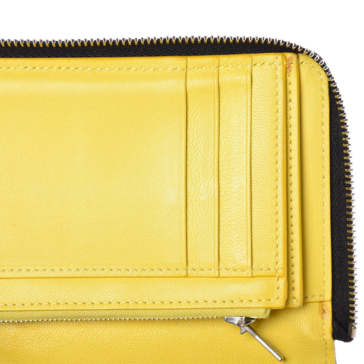 Drummed Calfskin Zip Around Multifunction Wallet Black Citron