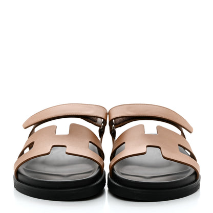 Hermes Calfskin Womens Chypre Sandals 40 Gold 2 of 9