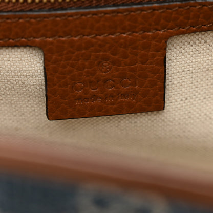 Gucci New Denim GG Monogram Calfskin Small Jackie 1961 Hobo Blue Tea Cuir 6 of 9