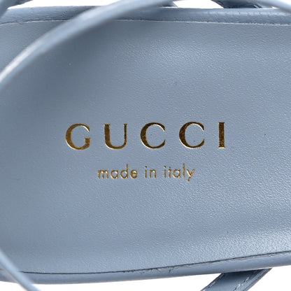 Gucci Nappa Charlotte Heel Sandals 37 Porcelain Light Blue 6 of 8