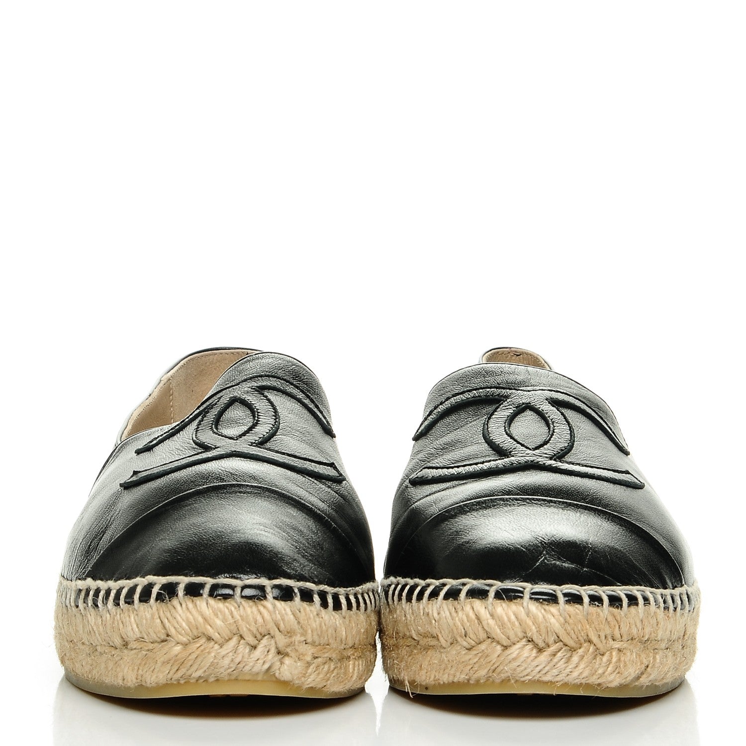Chanel Lambskin CC Espadrilles 40 Black 2 of 10