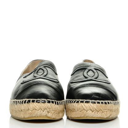 Chanel Lambskin CC Espadrilles 40 Black 2 of 10