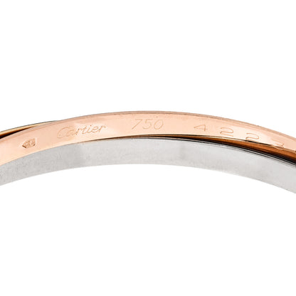 Cartier 18K Pink Yellow White Gold 3.5mm Trinity Bangle Bracelet 59 3 of 4