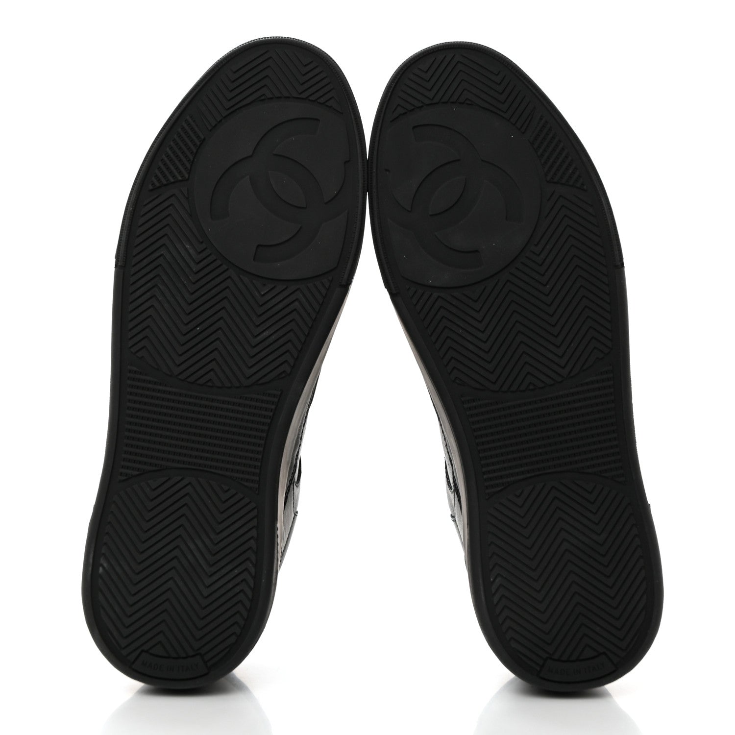 Chanel Calfskin CC Womens Sneakers 38.5 Black 6 of 10