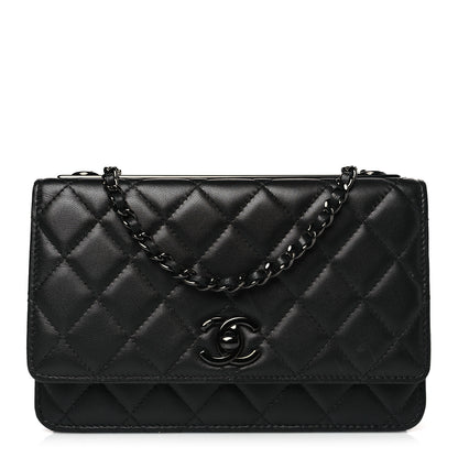Chanel Lambskin Quilted Trendy CC Wallet On Chain WOC So Black 1 of 10