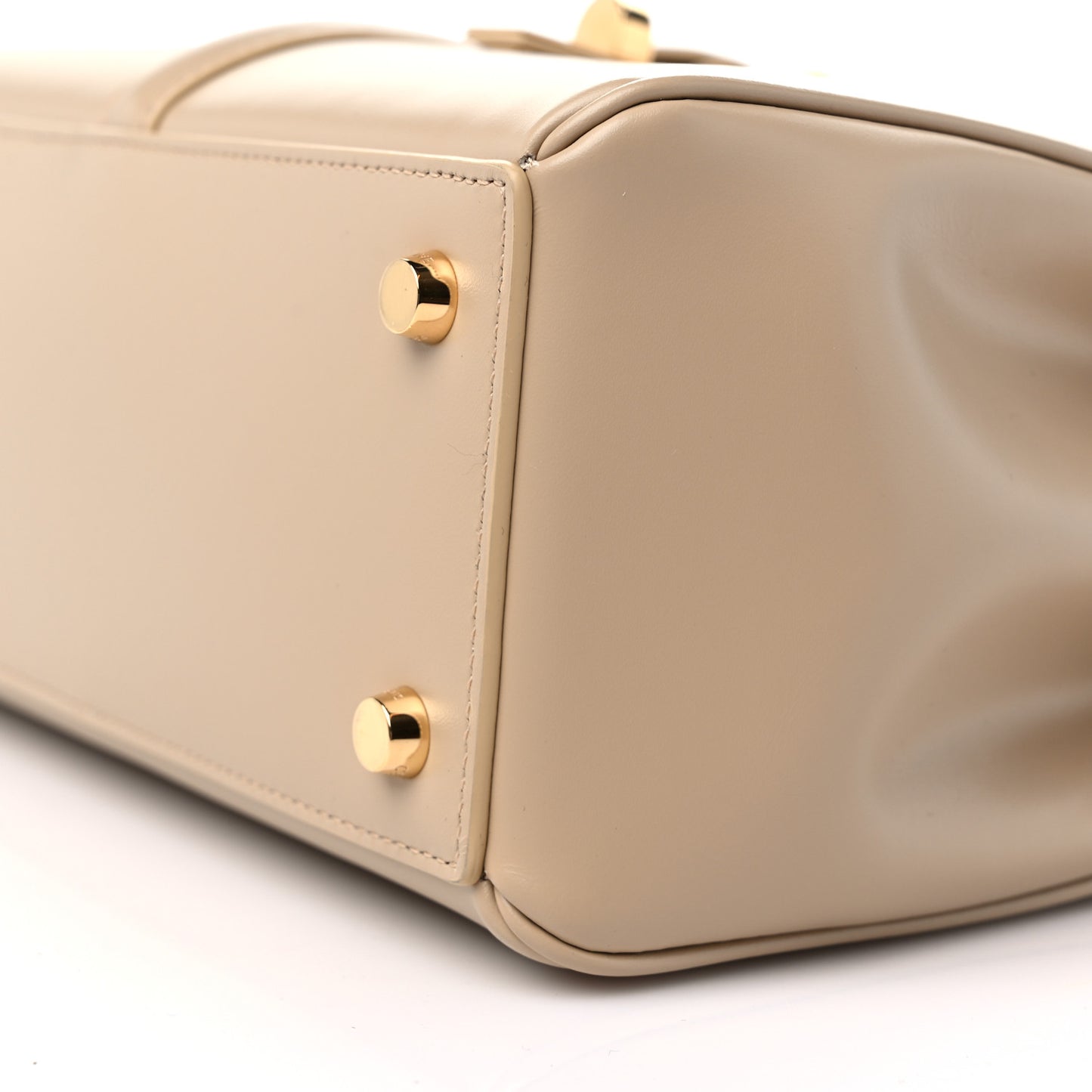 Satinated Calfskin Small 16 Top Handle Bag Beige