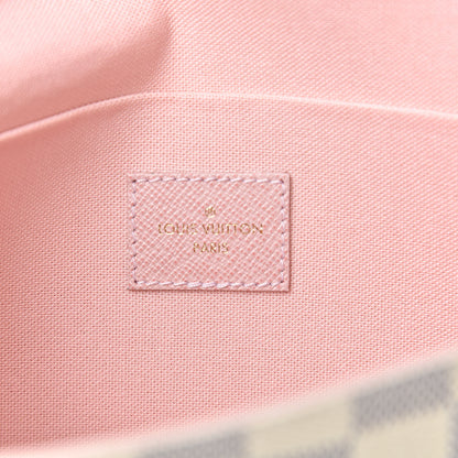 Louis Vuitton Damier Azur Pochette Felicie Chain Wallet Rose Ballerine 6 of 11