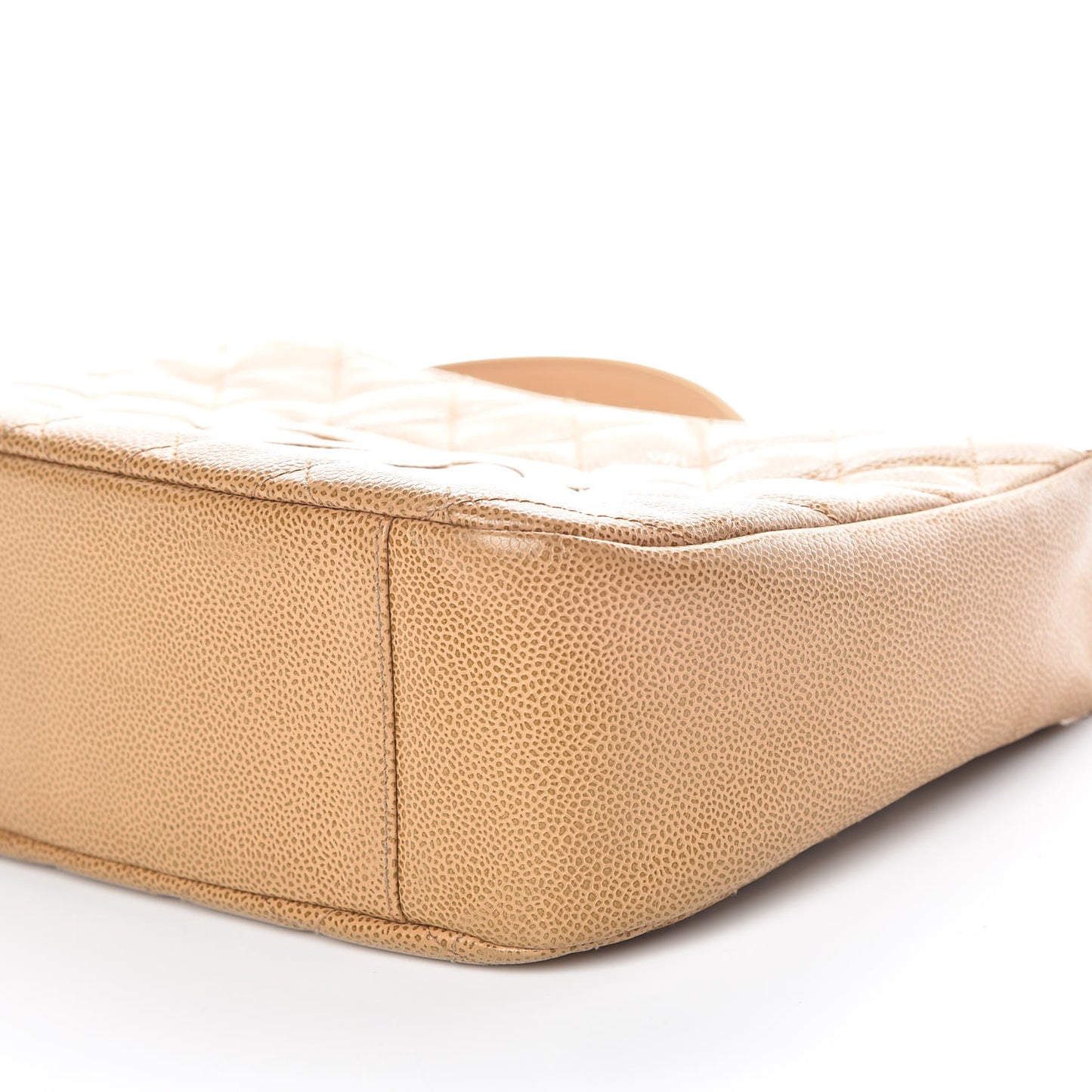 Caviar Quilted Hobo Beige