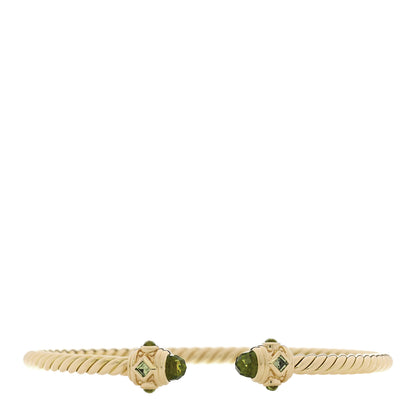 David Yurman 18K Yellow Gold Peridot 3.5mm Renaissance Bracelet 1 of 4