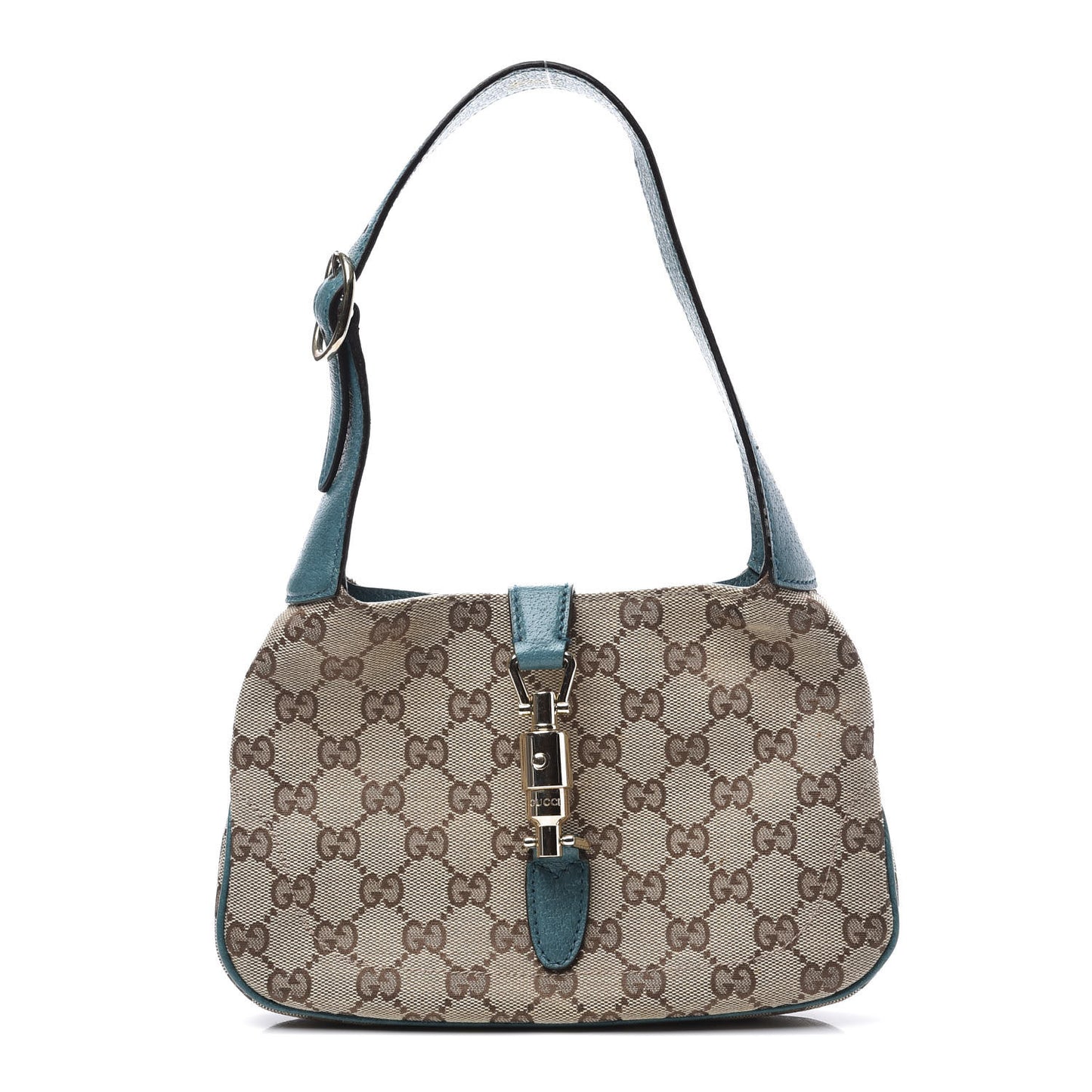 Monogram Web Small Piston Jackie O Hobo Turquoise