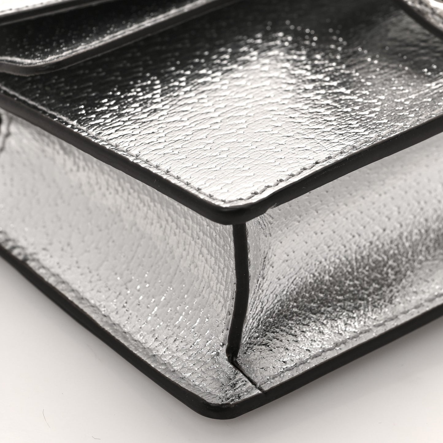 Metallic Calfskin Super Mini Dionysus Shoulder Bag Silver