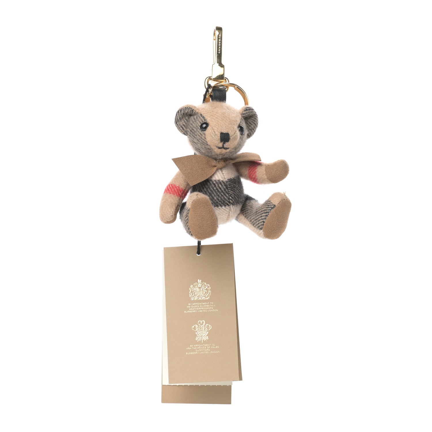 Burberry Cashmere House Check Thomas Bear Bag Charm Camel 1 of 3