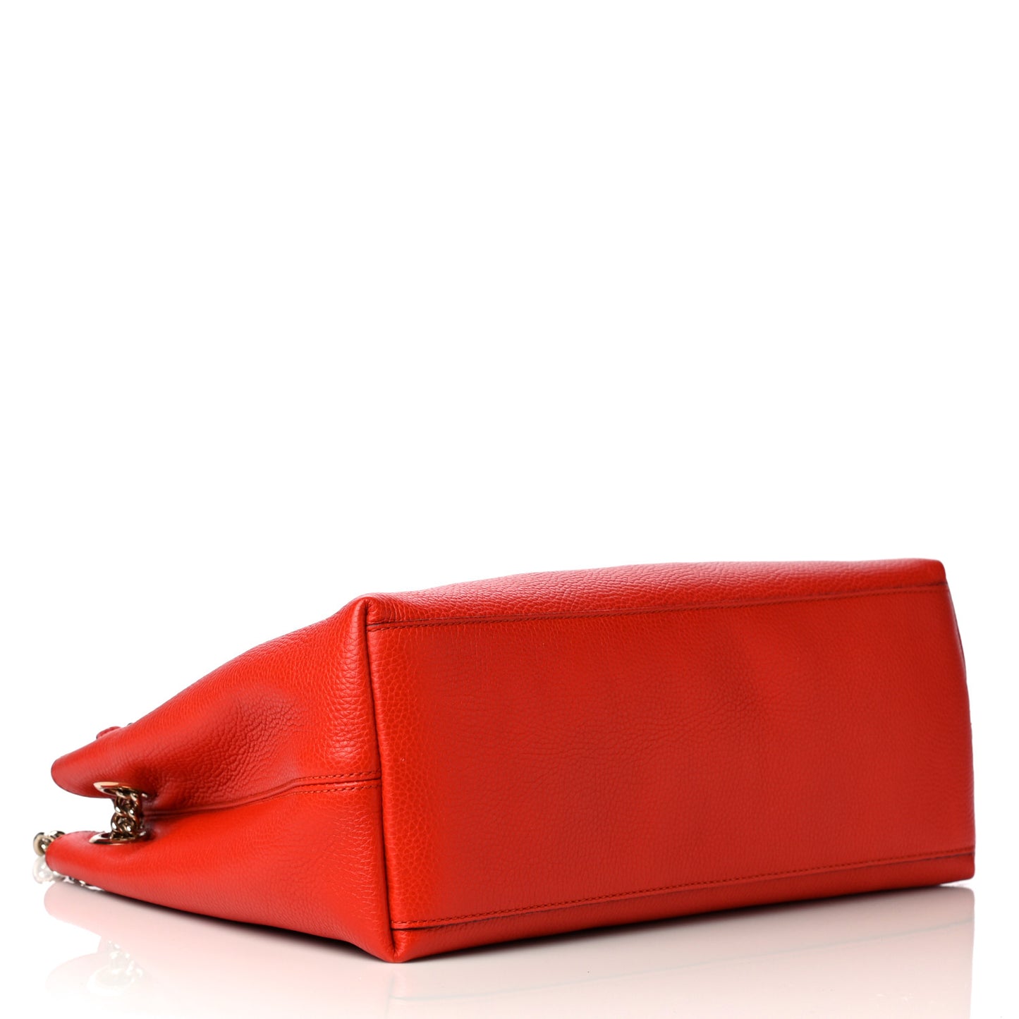 Pebbled Calfskin Medium Soho Chain Shoulder Bag Sun Orange