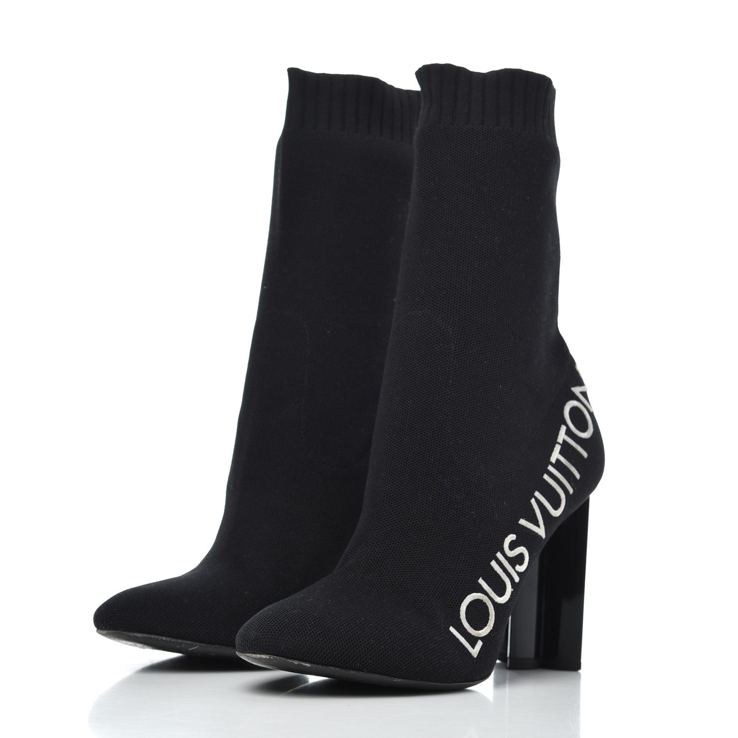 Louis Vuitton Stretch Fabric Silhouette Ankle Boots 41 Black 3 of 14