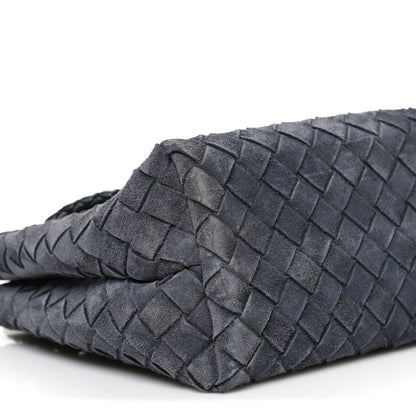 Bottega Veneta Suede Intrecciato Small Andiamo Shoulder Bag Cloudy Indigo 8 of 9