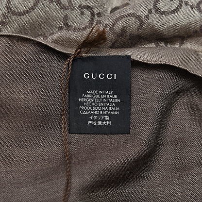 Gucci Wool Silk GG Monogram GGNat Scarf Rope Dark Brown 4 of 8