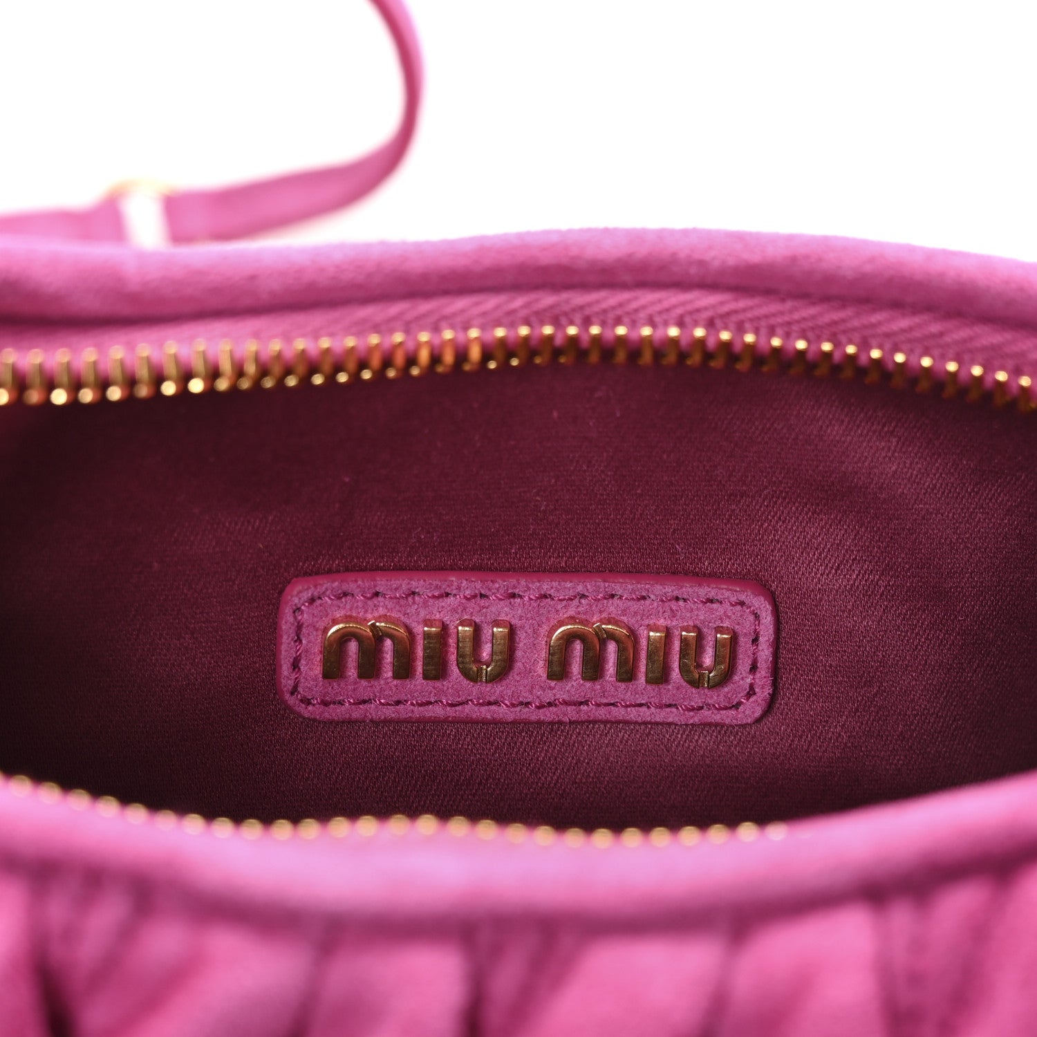 Miu Miu Suede Matelasse Mini Wander Hobo Fuxia 6 of 11