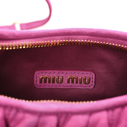 Miu Miu Suede Matelasse Mini Wander Hobo Fuxia 6 of 11