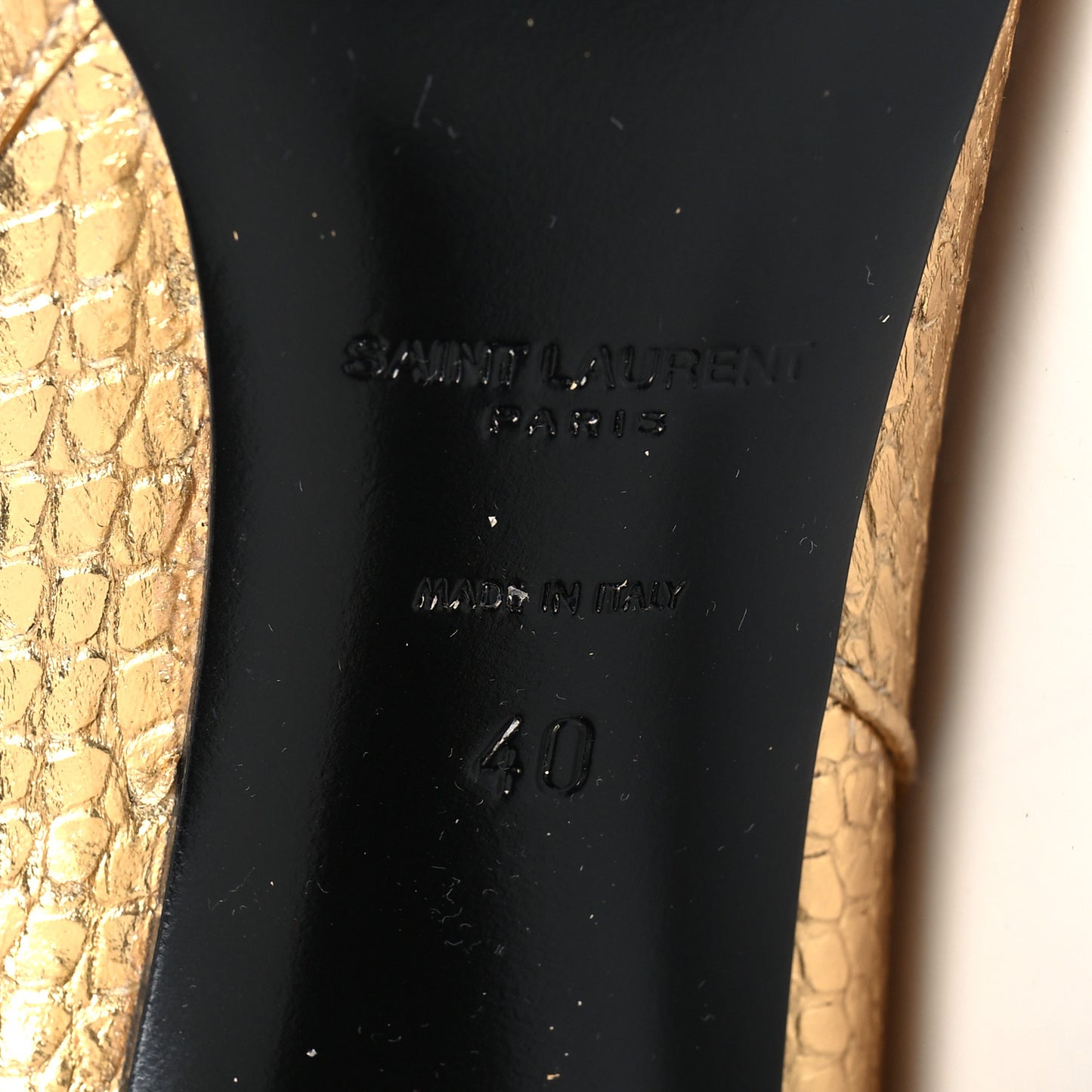 Metallic Calfskin Python Embossed Knee Boot 40 Gold